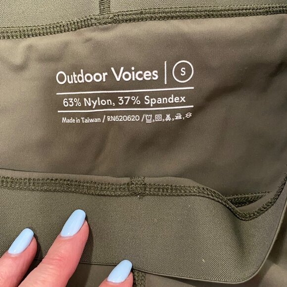 Outdoor Voices SuperForm Bloom 7/8 Leggings Olive Green Size S - Picture 5 of 8